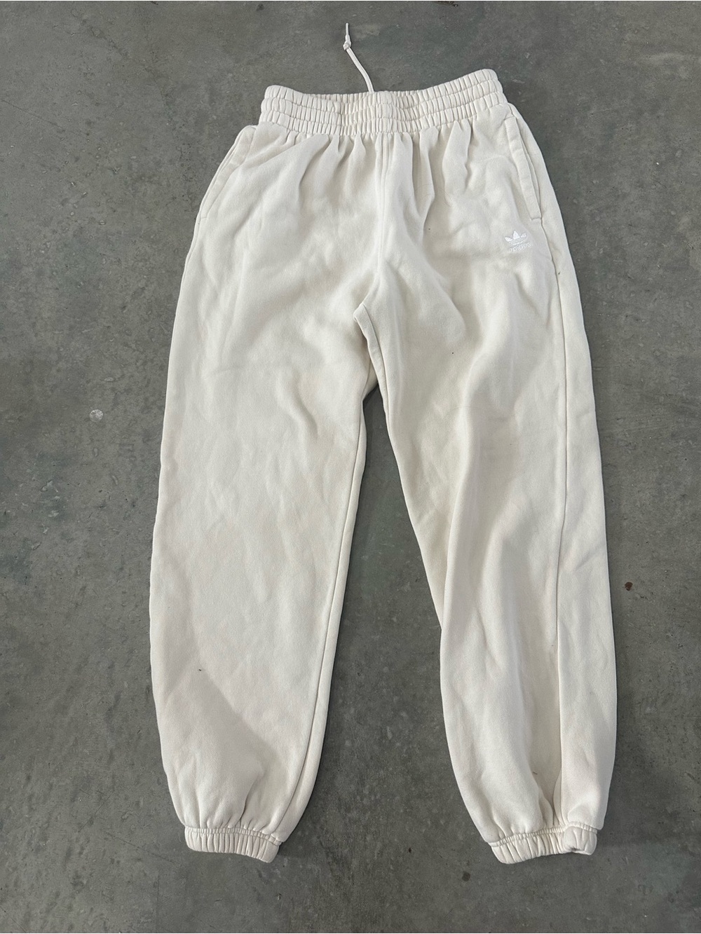 Adidas Cream Drawstring Sweatpants